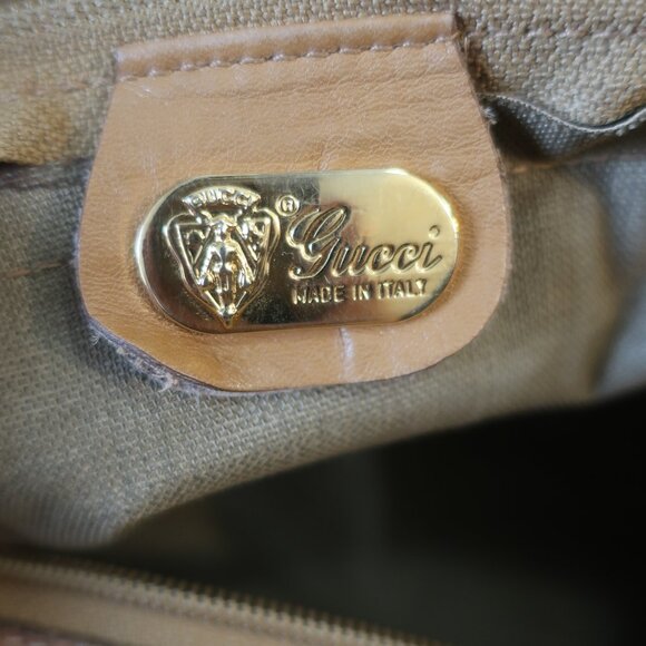 Authentic Women Gucci Micro GG Neutral Beige Web Canvas Leather Micro Duffle Bag - Picture 8 of 16